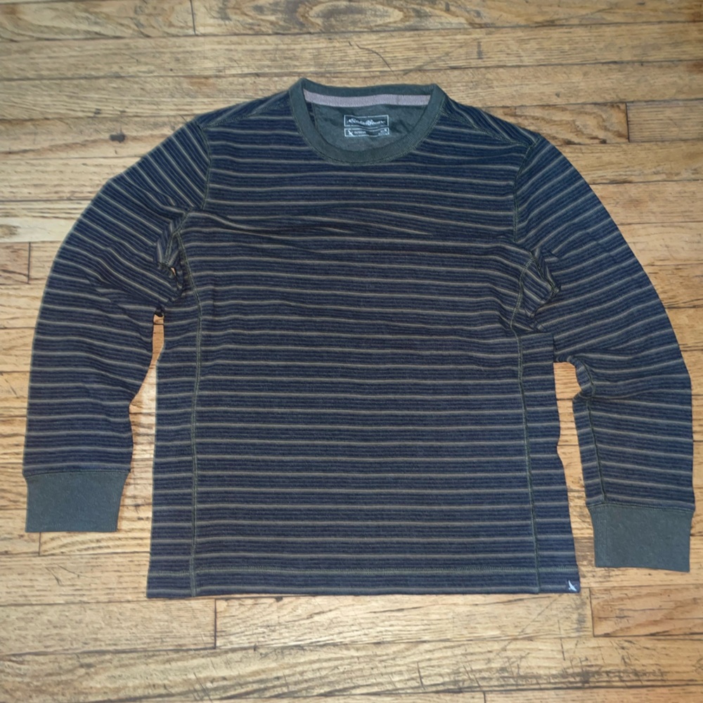 Eddie Bauer Green and Blue Striped Shirt
